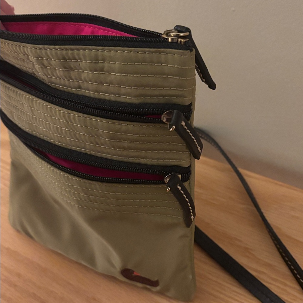 Dooney & Bourke Olive Green Crossbody Nylon Bag with Duck Accent - Picture 3 of 8